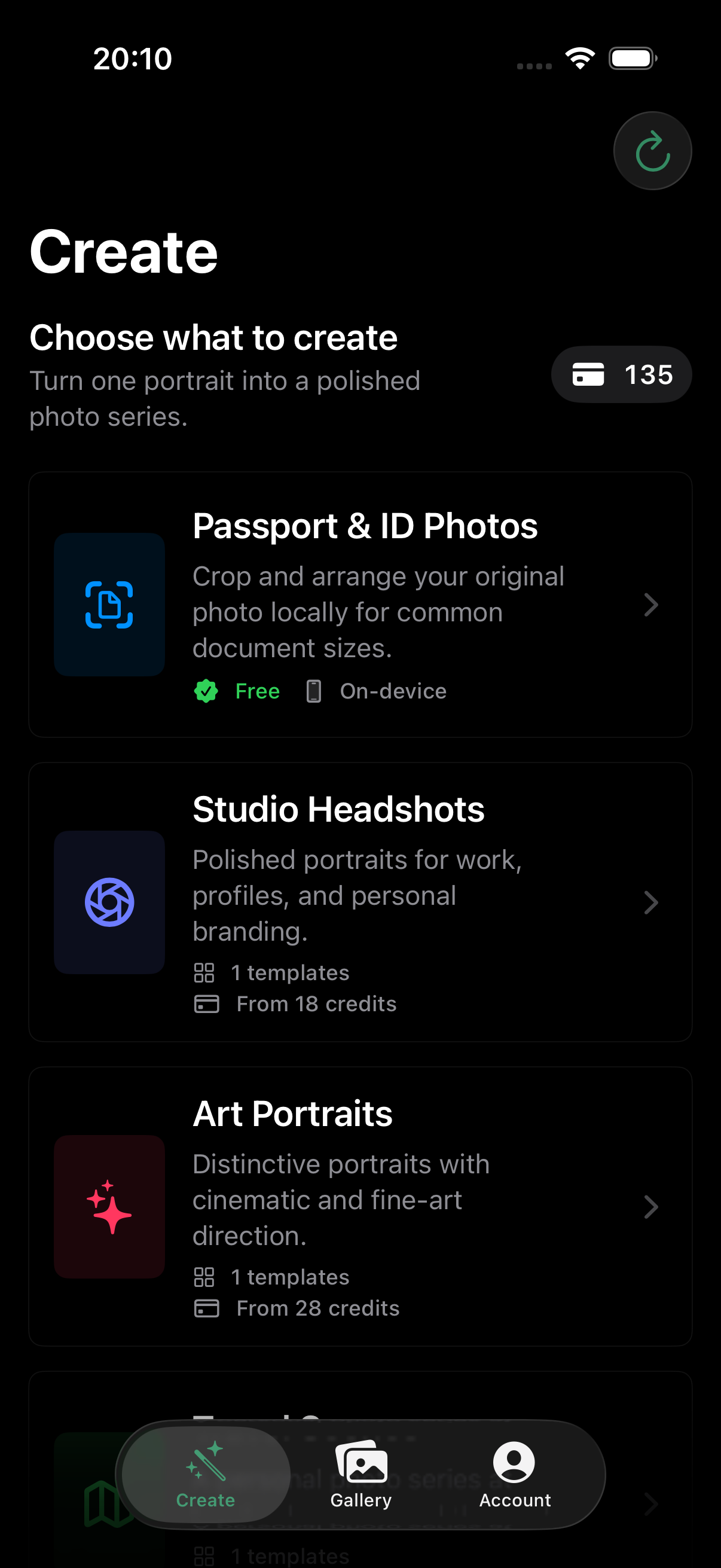 FocalYou photo creation interface